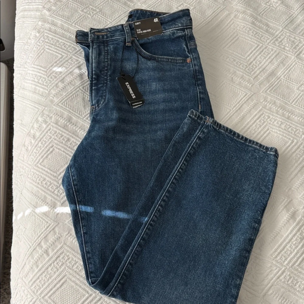 Express High Rise Blue Jeans - Picture 1 of 6